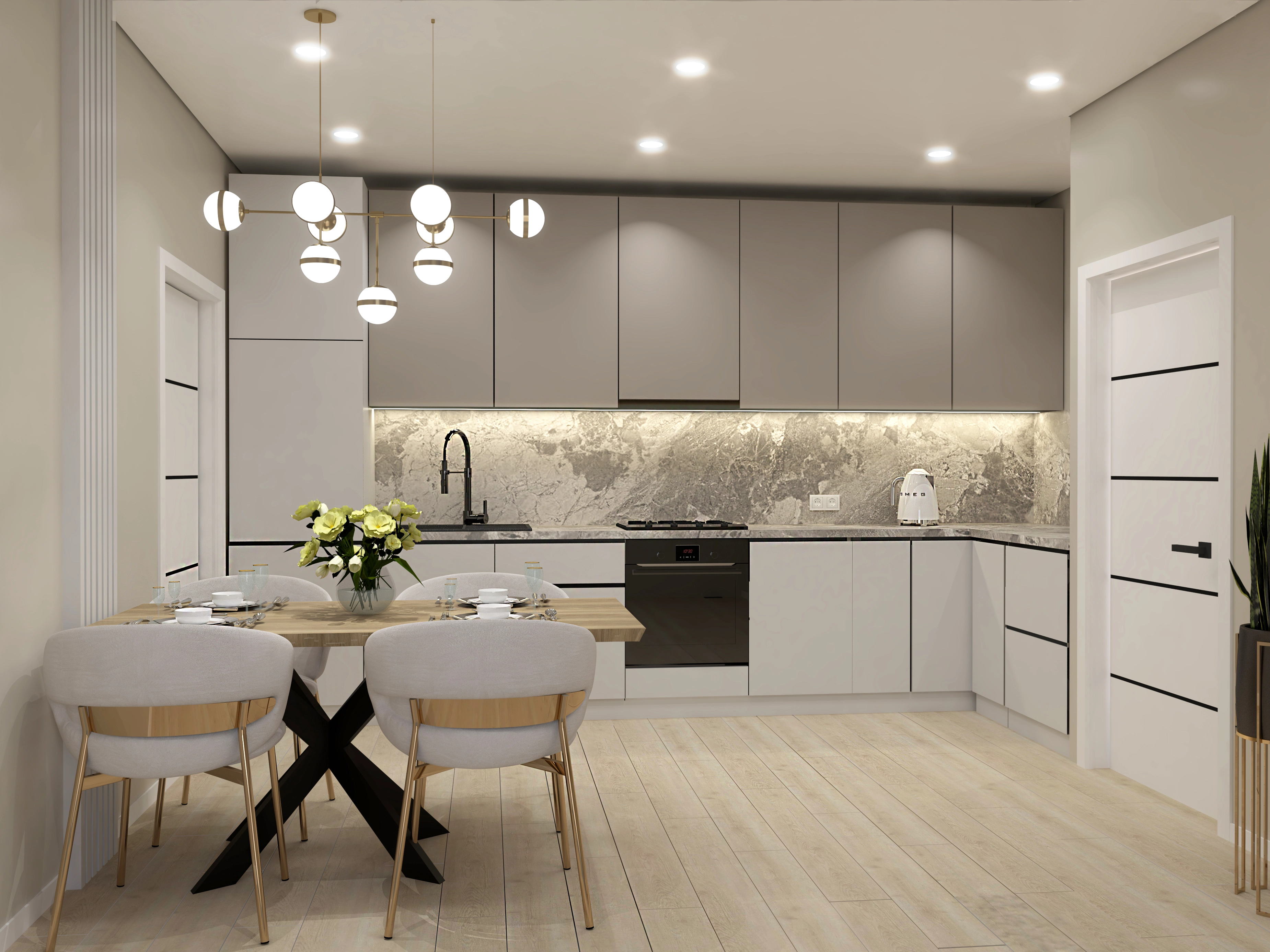 ЖК «Дубовый парк» 2-комнатная, 67.18 м²